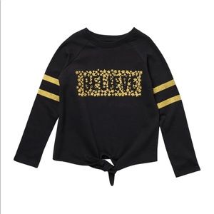C&C California Girls Believe Fleece Tie Fashion Top